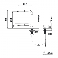 Teka AUK 983, Hochdruck, chrom, Unterfensterarmatur, 509830200