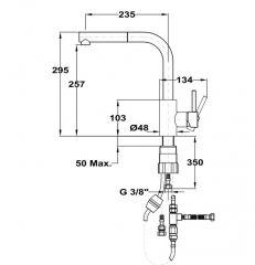 Teka ARN 938, Niederdruck Auszugsbrause, chrom, 116020002