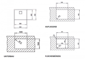 Teka FLEXLINEA RS15 50.40 PURECLEAN, Edelstahl-Einbausple 60 cm, 115000046