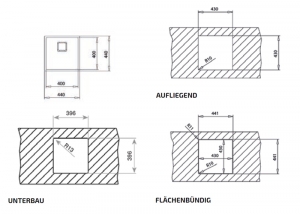 Teka FLEXLINEA RS15 40.40 PURECLEAN, Edelstahl-Einbausple 50 cm, 115000053