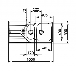 Teka UNIVERSE 60 T-XP 1½B 1D, Edelstahl-Einbausple 60 cm, 115140001