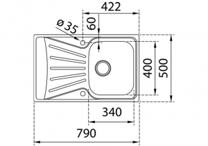 Teka STARBRIGHT 45 E-XP 1B 1D AUTO, Edelstahl-Einbausple 45 cm, 115120022