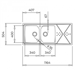 Teka Brooklyn 80 M-XP 2B 1D, Edelstahl-Einbausple 80 cm, 115160010