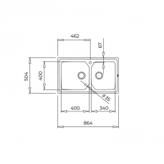 Teka Brooklyn 90 M-XP 2B, Edelstahl-Einbausple 80 cm, 115030024