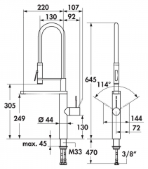 KWC Ono Highflex 2, Einhebelmischer Edelstahl, Hochdruck Schlauchbrause, 5022104