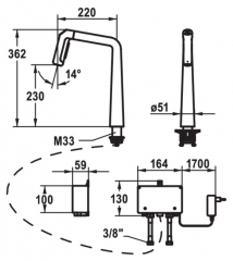 KWC Kio IntelligentControl, Einhebelmischer schwarz matt, Hochdruck Schlauchbrause, 5022273