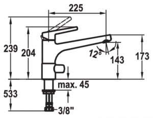 KWC Suno 7, Einhebelmischer chrom, Hochdruck, 5022234