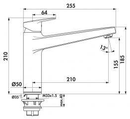 Ideal Standard Ceraplan Neo 2, Einhebelmischer chrom, Hochdruck, 5024125