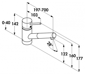 KLUDI Scope 4, Einhebelmischer chrom, Niederdruck Schlauchbrause, 5023079