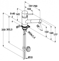 KLUDI Scope 4, Einhebelmischer chrom, Niederdruck Schlauchbrause, 5023079