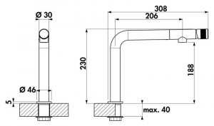 LINEA Turno Solo, Einhebelmischer chrom, Hochdruck, 5011282