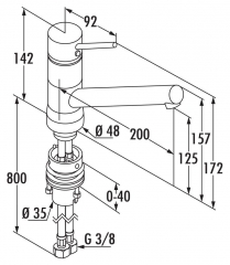 KLUDI Scope 5, Fensterarmatur, chrom, Hochdruck, 5023087