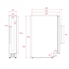 Teka RVU 10008 GBK, Unterbau-Weinkhlschrank, 15 cm, 113610003, mit 5 Jahren Garantie!