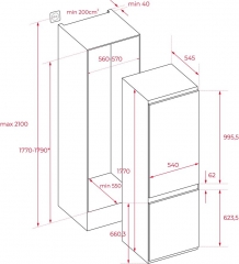 Teka RBF 73350 FI EU, Einbau-Khl-Gefrierkombination, 178 cm, 113560010, mit 5 Jahren Garantie!