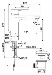 Ideal Standard Cerafine O Bad, Einhebelmischer chrom, Hochdruck, 5024079