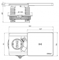 LUMICA Evoline Square USB A Qi, Einbausteckdose Edelstahl, 8031158