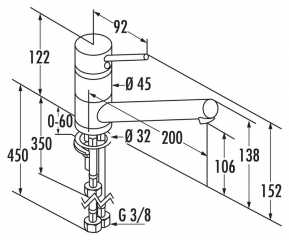 KLUDI Scope 1, Einhebelmischer chrom, Hochdruck, 5023084