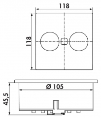 Naber Duplex E Doppel USB A+C, Einbausteckdose Edelstahl, 7054004