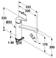 Ideal Standard M2, Einhebelmischer chrom, Hochdruck, 5023076