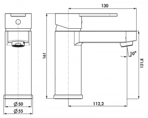 LINEA Kardon 2 Bad, Einhebelmischer chrom, Hochdruck, 5011086