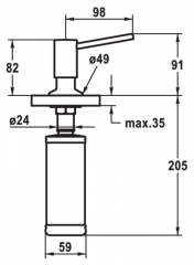 KWC Basic, Splmittelspender chrom, 5022216