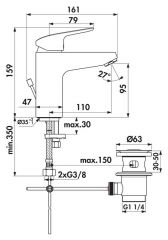 Ideal Standard Ceraflex Bad, Einhebelmischer chrom, Hochdruck, 5024077