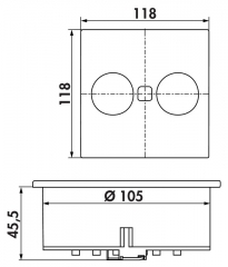 Naber Duplex E, Steckdosenelement schwarz matt, 7054005