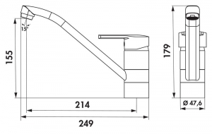 Linea Casa 5 Fensterarmatur, chrom, Hochdruck, 5011057