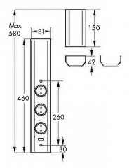 Naber Mira Wand small USB A, Steckdosenelement Edelstahl, 7053091