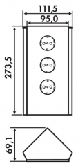 Naber Mira Eck Glas, Steckdosenelement Edelstahl Glas weiss, 7053057