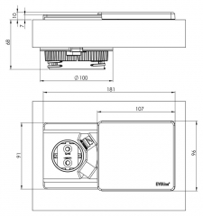 Naber Evoline Square USB A, Steckdosenelement , 8031152