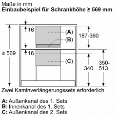 Constructa Kaminverlngerung 187 x 360 mm, schwarz, CZ51IBN1S1