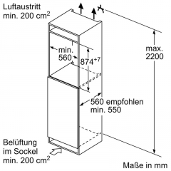 Constructa CK121NSE0, Khlschrank integrierbar, 88 cm hoch, mit 5 Jahren Garantie!