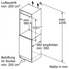 Constructa CK131NSE0, Khlschrank integrierbar, 102,5 cm hoch, mit 5 Jahren Garantie!