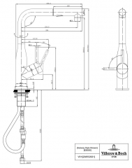 Villeroy & Boch Armatur Subway Style Shower, Edelstahl massiv Schlauchbrause, 928500LC