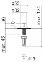 Dornbracht Exzenterbettigung mit runder Rosette, mit Drehknopf, Messing, 10710970-09