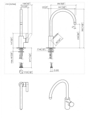 Dornbracht Tara Ultra Einhebelmischer mit Festauslauf, Hochdruck, Platin, 33816875-08