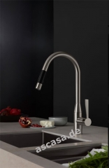 Dornbracht Sync Pull-Down Einhebelmischer mit Brausefunktion, Hochdruck, Dark Platinum gebrstet, 33870895-99