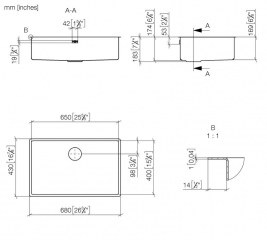 Dornbracht Einzelbecken Unterbau, Edelstahl poliert, 53 x 43 cm, 38501003-85