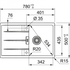 Franke Centro CNG 611-78 Fragranit DuraKleen Plus, Farbe Steingrau, 114.0681.583