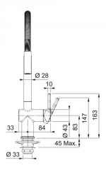 Franke Active Semi-Pro Einhebelmischer, Hochdruck Zugauslauf, chrom, 115.0653.407