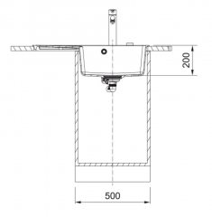 Franke Centro CNG 611-78 A Fragranit DuraKleen Plus, Becken rechts, Farbe Steingrau, 114.0627.674