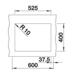 Blanco Rotan 340/160-U Silgranit PuraDur 2, Farbe vulkangrau, 527327