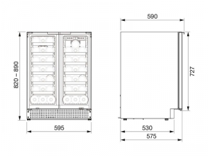 Dometic D42B, Weinkhlschrank mit zwei Zonen, 42 Flaschen, schwarz, EEK: G