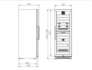 Dometic C154F, Weinkhlschrank mit zwei Zonen, 154 Flaschen, Edelstahl und Schwarz, EEK: G