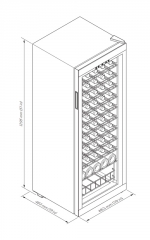 Dometic C55F, Weinkhlschrank freistehend, eine Zone, 55 Flaschen, Edelstahl und Schwarz, EEK: G