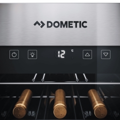 Dometic C75F, Weinkhlschrank freistehend, eine Zone, 75 Flaschen, Edelstahl und Schwarz, EEK: G