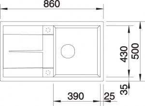 Blanco Metra 5 S Silgranit PuraDur 2, Farbe softweiss, 527109