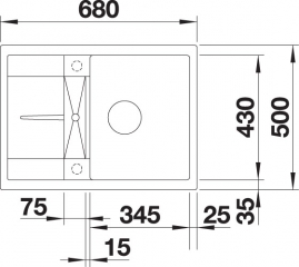 Blanco Metra 45 S Compact Silgranit PuraDur 2, Farbe softweiss, 527102