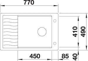 Blanco Elon XL 6 S-F Silgranit PuraDur 2, flchenbndig, Farbe vulkangrau, InFino Ablauf, 527254